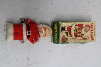 Vintage Mechanical Santa Claus In The Box