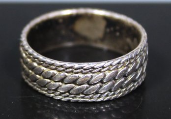 Large Sterling Silver Men's Ring Curb Link Design Size 13.5