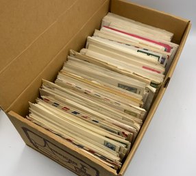 Large Shoebox Full Of First Day Issue Envelopes, Stamps With Postmarks ~ 1930s-1970s ~