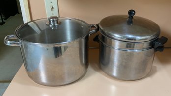 2 Nice Stock Pots ~ 16 Quart & 8 Quart ~