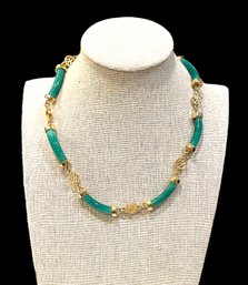 Vintage Green Jade Asian Inspired Collar Necklace