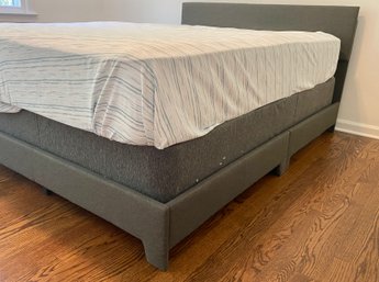 Grey Upholstered Full Size Bed