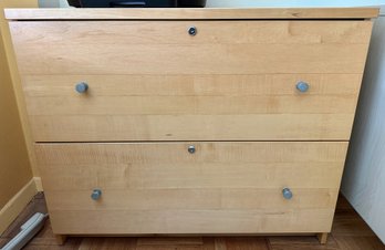 2 Drawer Wood Filing Cabinets With Lock & Keys