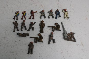 Vintage Metal Cowboys, Indians And Soldiers. Lot Of 17.