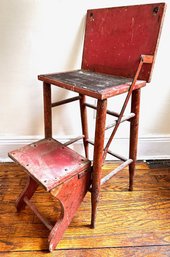 Vintage Louis Hayne & Sons, NY Shabby Chic Farmhouse Folding Kitchen Stool Chair