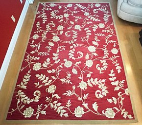 A Modern Wool Floral Area Rug By Safavieh