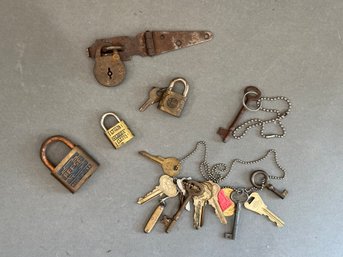 An Assortment Of Interesting Vintage Locks & Keys