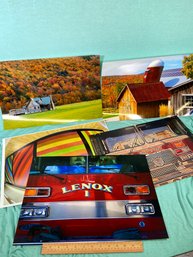 5 Photographs Fall Country Scene Firetrucks 19x13