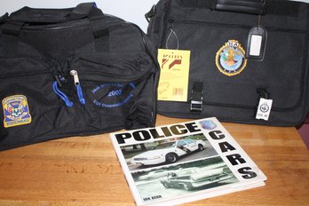 State Police Duffel Bag With New Topper's FBI Briefcase And Police Car Book