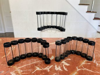 Set Of Three Serpentine Glass Tubular Vases
