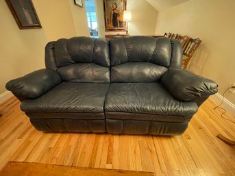 CONTEMPORARY BLUE PLEATHER? SOFA