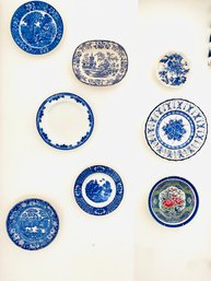 Collection #4 / Eight Blue And White Decorative Dishes