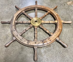 Vintage Nautical Wooden Wheel