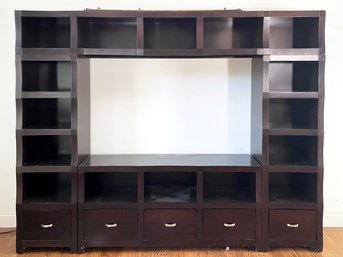 A Modern Modular Wood Wall Unit