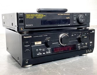 A Panasonic AV Control Receiver, And Sony VHS Player