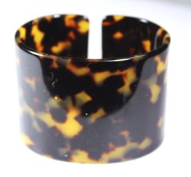 Vintage 1980s French Designer Lucite Plastic Shell Colored Cuff Bracelet
