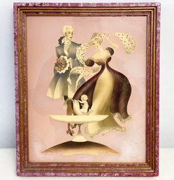 A Fabulous Vintage Print In Custom Painted Frame