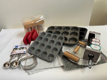 Cup Cake Pans, Rolling Pin, Scoopers, Place Matts, Doilies, & More