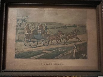 Vintage Framed Stage Coach Print