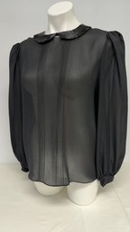 The Blouse Company By Charlotte Ford Black Sheer Blouse - Size 10