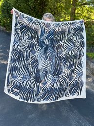 Rena Lange Zebra Design Silk Scarf