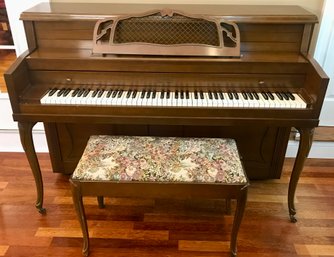 Vintage WINTER Upright Piano With Music Bench