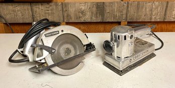 Vintage Craftsman Sander And Hand Saw (Both Tested And Working)