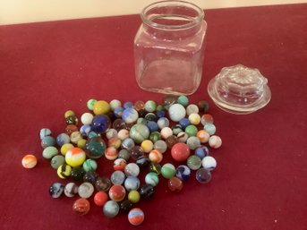 Vintage Glass Marbles Jar #3