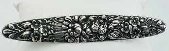 VINTAGE SIGNED STIEFF STERLING SILVER REPOUSSE FLORAL BROOCH