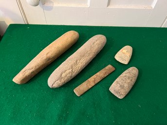 Lot Of 5 Stone Indian Tools