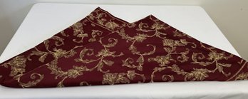 A Burgundy Rectangular Table Cloth Possibly By Fortunoff