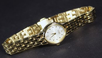 Vintage 1980s Gold Tone Citizen Eco-drive Ladies Wristwatch Japan Movement