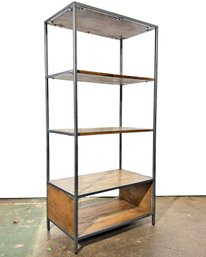 A Modern Metal And Wood Industrial Chic Shelf