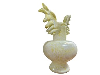 Angel Wings Vase # 9 Pale Yellow  With Scavo Finish. Crafted By A Local Guilford Artist