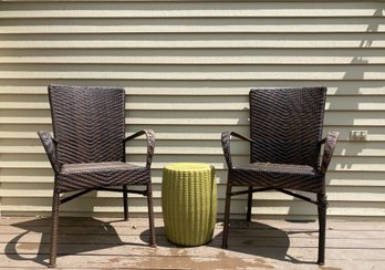 Faux Wicker Arm Chairs*