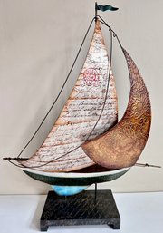 Large Metal Boat Sculpture