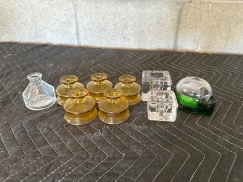 Group Of Glass Inkwells