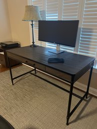 Pottery Barn Industrial / Minimalist Style 'Juno' Office Desk With Reclaimed Wood Style Surface