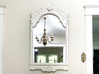 A Vintage Carved And Painted Wood Mirror