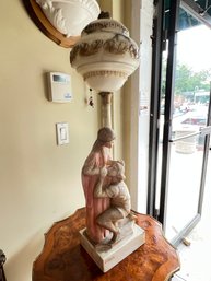 Marble And Alabaster Figural Lovers Lamp