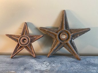 Two Antique Cast Iron Stars