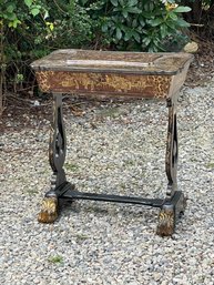 Chinese Export Black Lacquer And Gilt Decorated Sewing Table