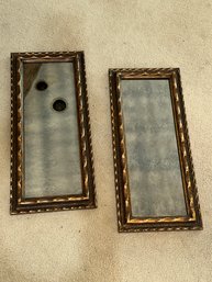 Pair Of Mid Century Smoky Framed Mirrors