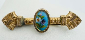 VICTORIAN GOLD-FILLED HAND PAINTED PORCELAIN BROOCH