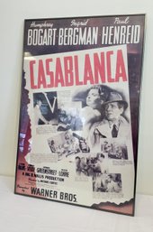 A Vintage Framed Movie Poster 'Casablanca' Ingrid Berman - Humphrey Bogart - 24' X 36'