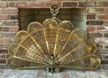 Vintage Fireplace Folding Fan Fireplace Screen
