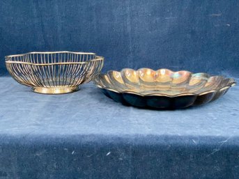 Silverplate Duo: Dish By Reed & Barton - Bread Basket By Richard