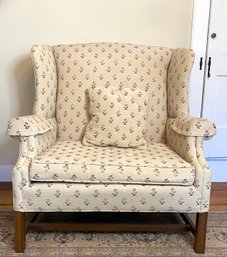 Hallagan Mfg Co. Floral Motif Upholstered Chair And Half