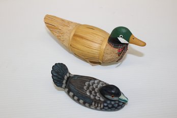 Pair Of Vintage Decorative Wood Duck