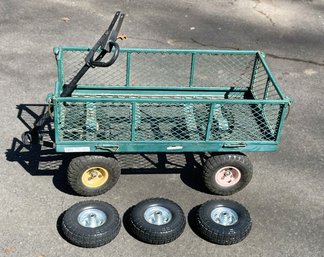 Tricam Garden Cart With Removable/folding Sides SC-100-D And Three New 10' Tires